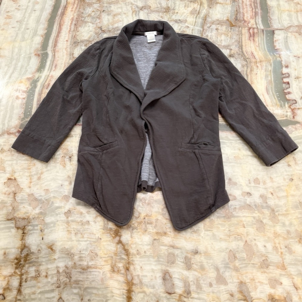 Matty M Brown Open Front Knit Blazer Jacket‎ Women's XS